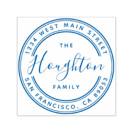 独自のファミリ名を作成ラウンド差出人住所 セルフインキングスタンプ