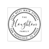 独自のファミリ名を作成ラウンド差出人住所 ラバースタンプ (インプリント)