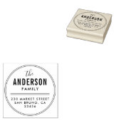 独自のファミリ名を作成ラウンド差出人住所 ラバースタンプ (押印)