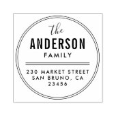 独自のファミリ名を作成ラウンド差出人住所 ラバースタンプ (インプリント)