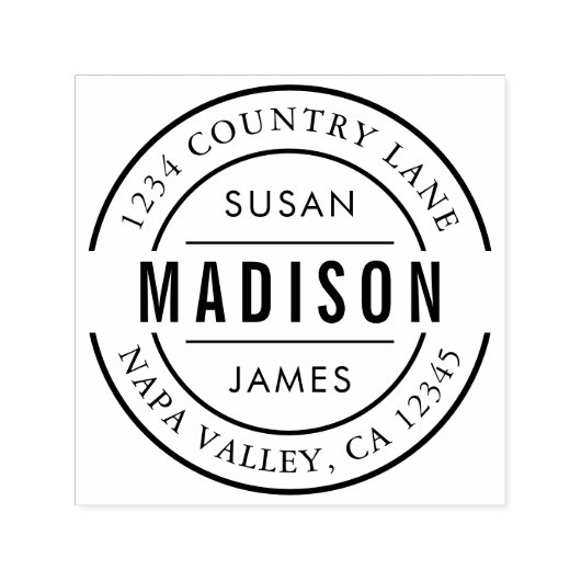 独自のファミリ名を作成差出人住所 セルフインキングスタンプ (デザイン)