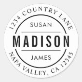 独自のファミリ名を作成差出人住所 ラウンドシール (正面)