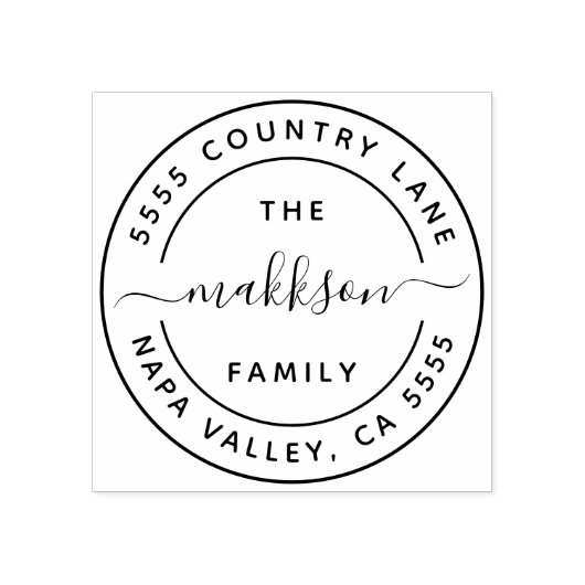 独自のファミリ名を作成差出人住所 ラバースタンプ (インプリント)