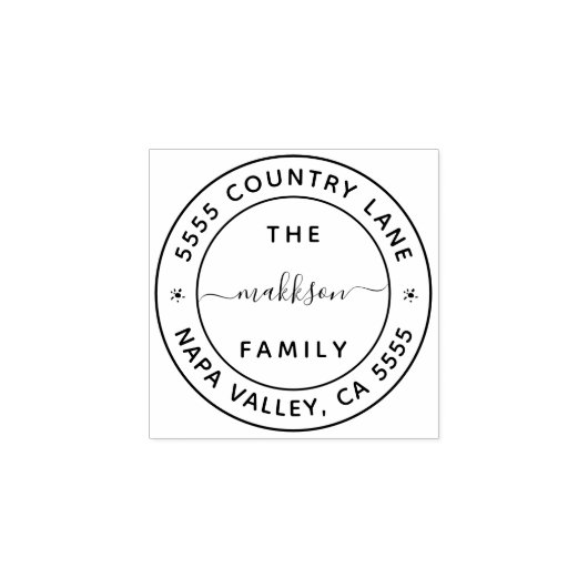 独自のファミリ名を作成差出人住所 ラバースタンプ (インプリント)