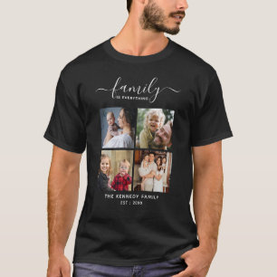 独自のファミリ名を作成引用文4フォトコラージュ Tシャツ