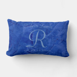 独自のファミリ名を青で作成 ランバークッション