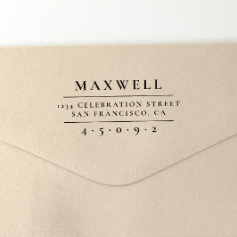 独自のファミリ名エレガントを作成差出人住所 ラバースタンプ