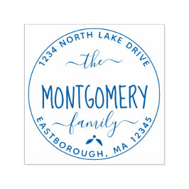 独自のファミリ名モダンを作成差出人住所 セルフインキングスタンプ