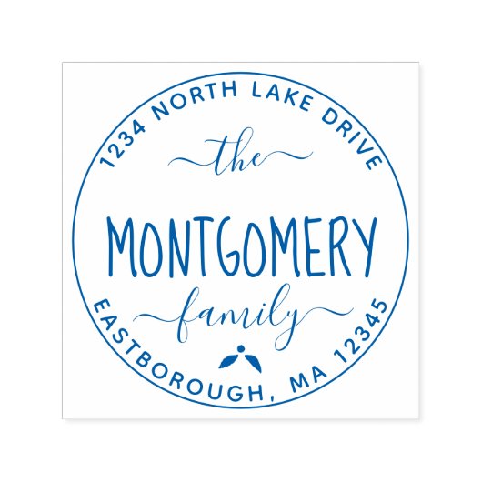 独自のファミリ名モダンを作成差出人住所 セルフインキングスタンプ (デザイン)