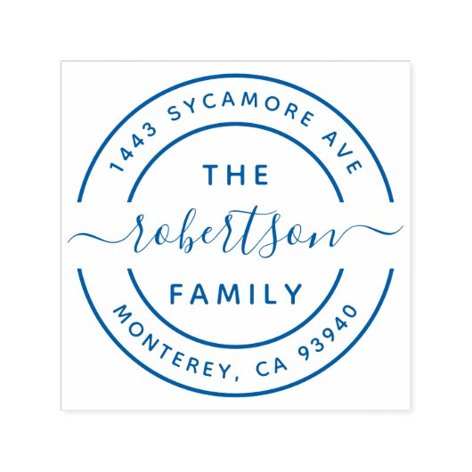 独自のファミリ名モダンを作成差出人住所 セルフインキングスタンプ (デザイン)