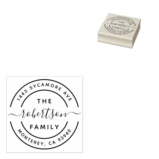 独自のファミリ名モダンを作成差出人住所 ラバースタンプ (押印)