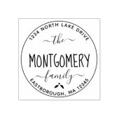 独自のファミリ名モダンを作成差出人住所 ラバースタンプ (インプリント)