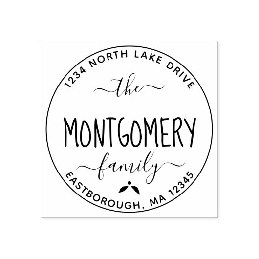 独自のファミリ名モダンを作成差出人住所 ラバースタンプ (インプリント)