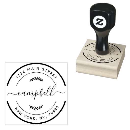 独自のファミリ名モダンを作成差出人住所 ラバースタンプ (押印)