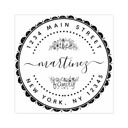 独自のファミリ名モダンを作成差出人住所 ラバースタンプ (インプリント)