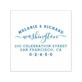 独自のファミリ差出人住所長方形を作成 セルフインキングスタンプ