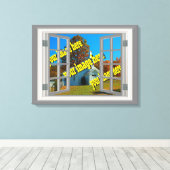 独自の🌿フェイクウィンドウビューの作成 キャンバスプリント (インサイチュ (ウッドフロア))