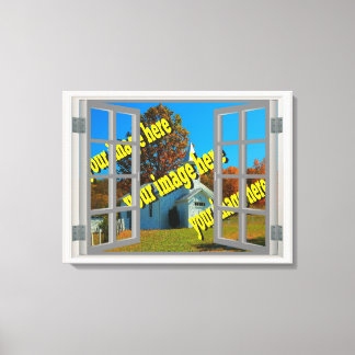 独自の🌿フェイクウィンドウビューの作成 キャンバスプリント