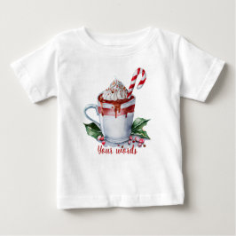 独自のフェスティバルクリスマスホットチョコレートの作成 ベビーTシャツ