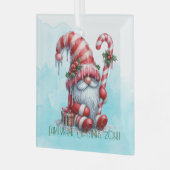 独自のフェスティバルペパーミントクリスマス格言の作成 ガラスオーナメント (正面左)