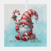 独自のフェスティバルペパーミントクリスマス格言の作成 ガラスオーナメント (裏面)