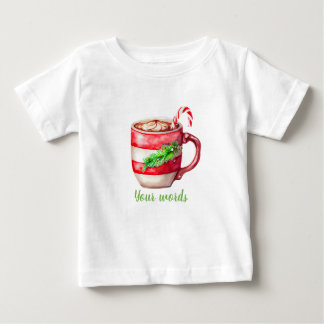 独自のフェスティバルペパーミントホットチョコレートを作成 ベビーTシャツ