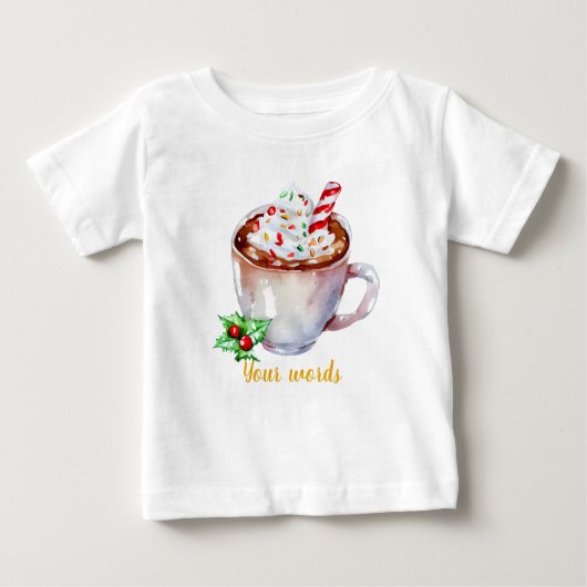 独自のフェスティバルホリデーホットチョコレートの作成 ベビーTシャツ (正面)