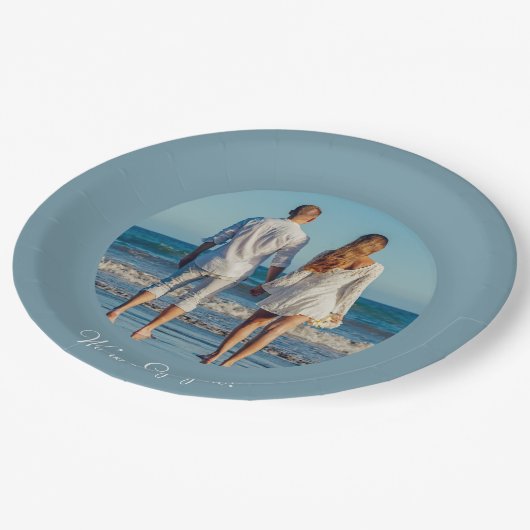 独自のフォトの作成婚約紙プレート ペーパープレート (アングル)