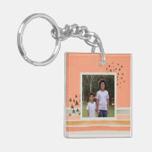 独自のフォトウォーターカラーを作成Boho Keychain キーホルダー (正面左)