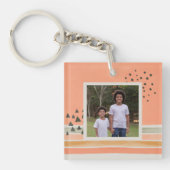 独自のフォトウォーターカラーを作成Boho Keychain キーホルダー (正面)