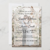 独自のフォトエレガントカスタムな結婚式を作成 招待状 (正面)