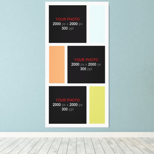 独自のフォトカスタムコラージュを作成002 キャンバスプリント (インサイチュ (ウッドフロア))