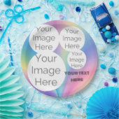 独自のフォトカスタム文字パステル虹を作成 ペーパープレート (パーティー)