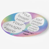 独自のフォトカスタム文字パステル虹を作成 ペーパープレート (アングル)