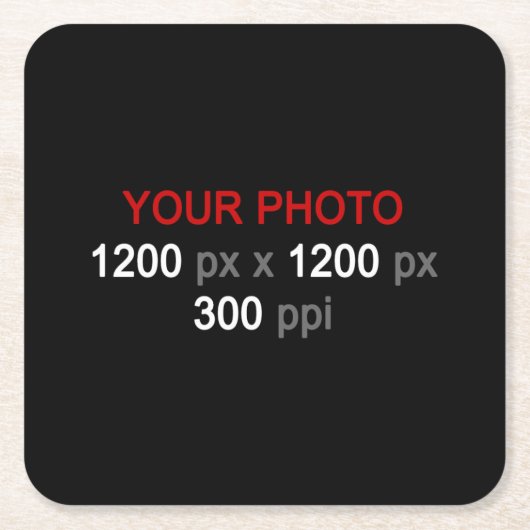 独自のフォトカスタム紙コースターの作成 スクエアペーパーコースター (正面)