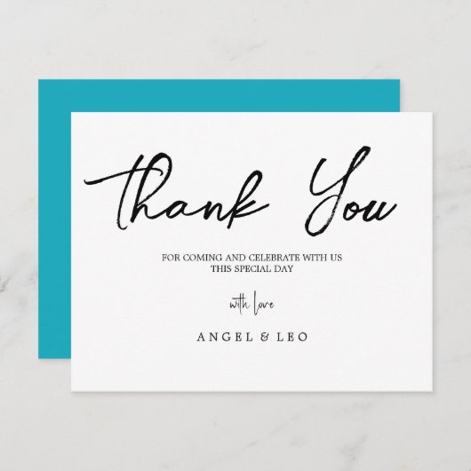 独自のフォトカードを作ミニマル成サンキューする セーブザデート (正面/裏面)