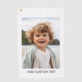 独自のフォトギャラリ独身のーを白に縁ど作成 ゴルフタオル (正面)