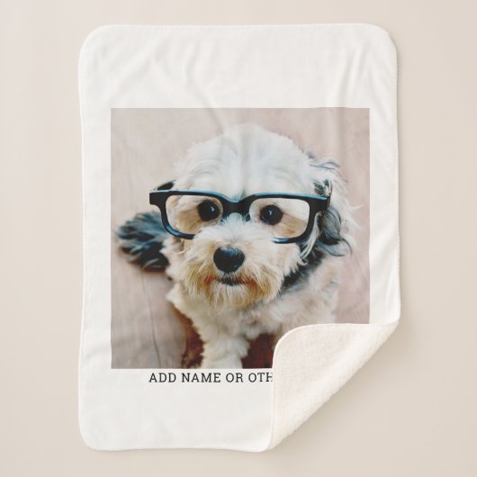 独自のフォトギャラリ独身のーを白に縁ど作成 シェルパブランケット (正面)