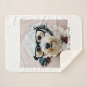 独自のフォトギャラリ独身のーを白に縁ど作成 シェルパブランケット (正面(横))