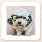 独自のフォトギャラリ独身のーを白に縁ど作成 スクエアペーパーコースター (正面)