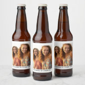 独自のフォトギャラリ独身のーを白に縁ど作成 ビールラベル (ボトル)