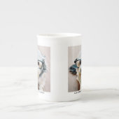 独自のフォトギャラリ独身のーを白に縁ど作成 ボーンチャイナマグカップ (正面)