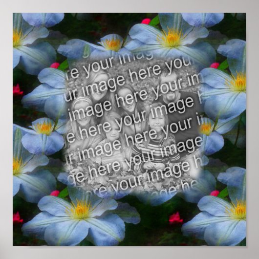 独自のフォトクリマティスの花を作成縁ど ポスター (正面)