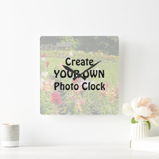 独自のフォトクロックを作成する スクエア壁時計 (ホーム)
