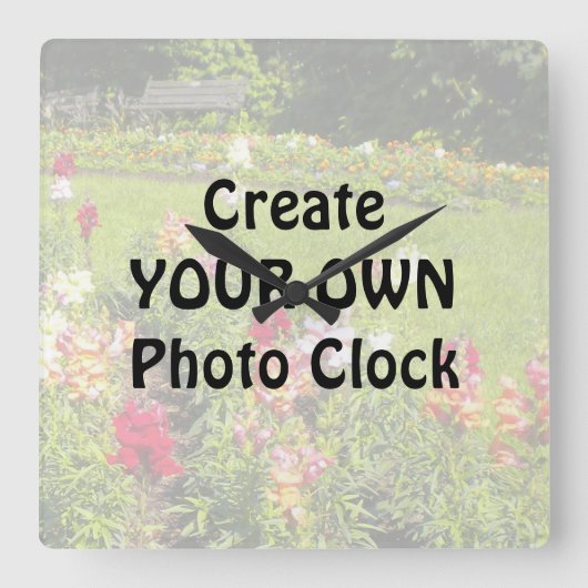 独自のフォトクロックを作成する スクエア壁時計 (正面)