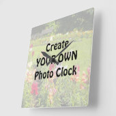 独自のフォトクロックを作成する スクエア壁時計 (傾斜)