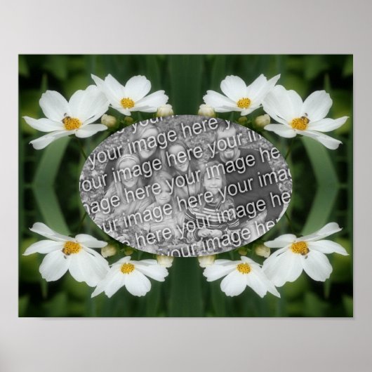 独自のフォトコスモスの花と蜂を作成 ポスター (正面)