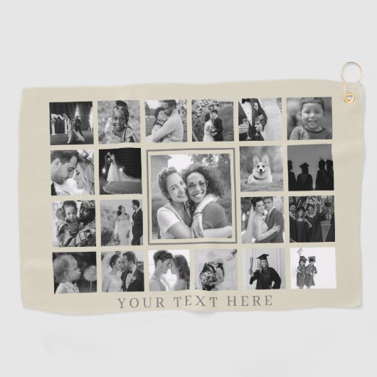 独自のフォトコラージファミリーゴルフタオルを作成 ゴルフタオル (横)