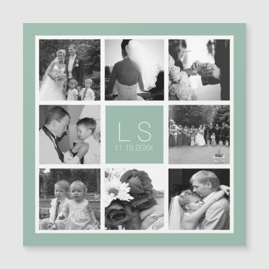 独自のフォトコラージモノグラム磁石を作成 (正面)