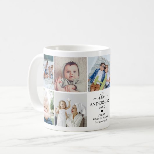 独自のフォトコラージュと文字の作成 コーヒーマグカップ (正面左)